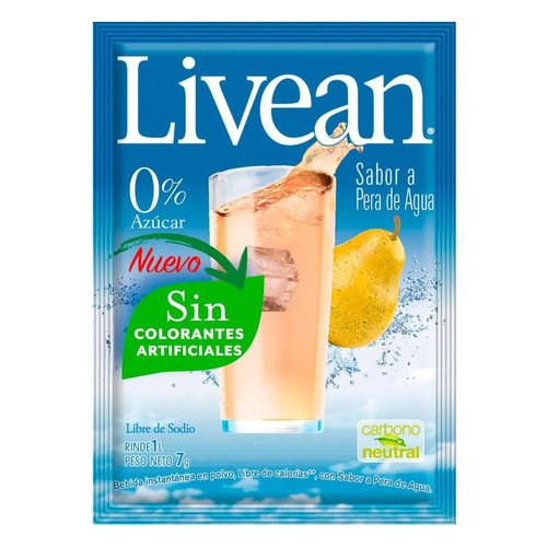 JUGO EN POLVO PERA AGUA LIVEAN NAC CN 10X7G