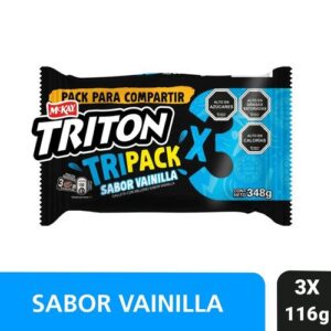 TRIPACK GALLETA TRITON VAINILLA 10X3X116GR