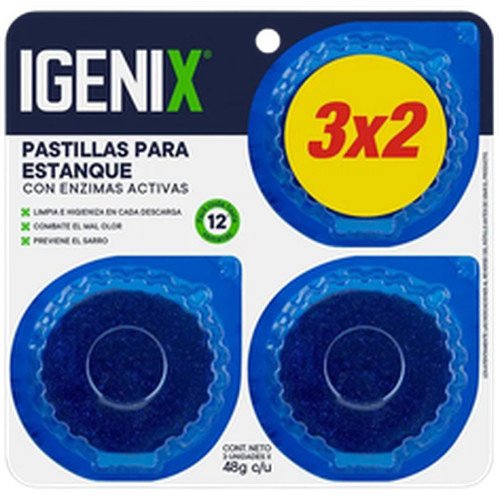 PASTILLA ESTANQUE AZUL IGENIX 12X3X48 GR