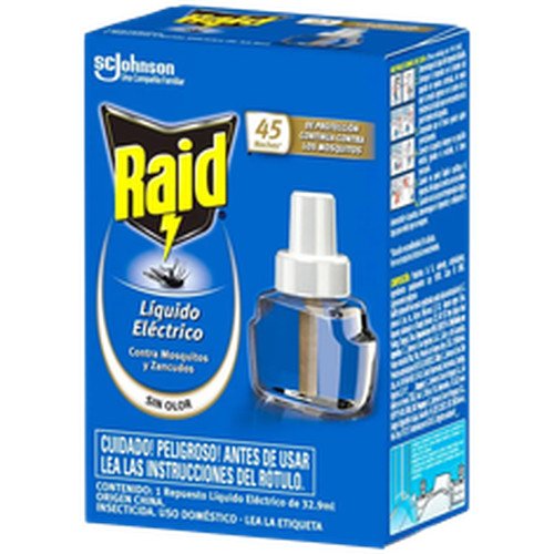 RAID 45 NOCHES LÍQUIDO ELÉCTRICO RECARGA 12X1UN