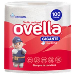 TOALLA PAPEL HOJA SIMPLE OVELLA 6X100 MTS