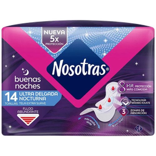 TOALLA FEMENINA UD C/ALAS SUAVE BN NOSOTRAS 12X14U