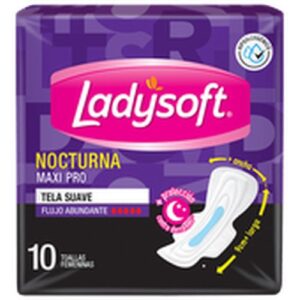 TOALLA FEMENINA NOCTURNA MAXI PRO LADYSOFT 8X10UN
