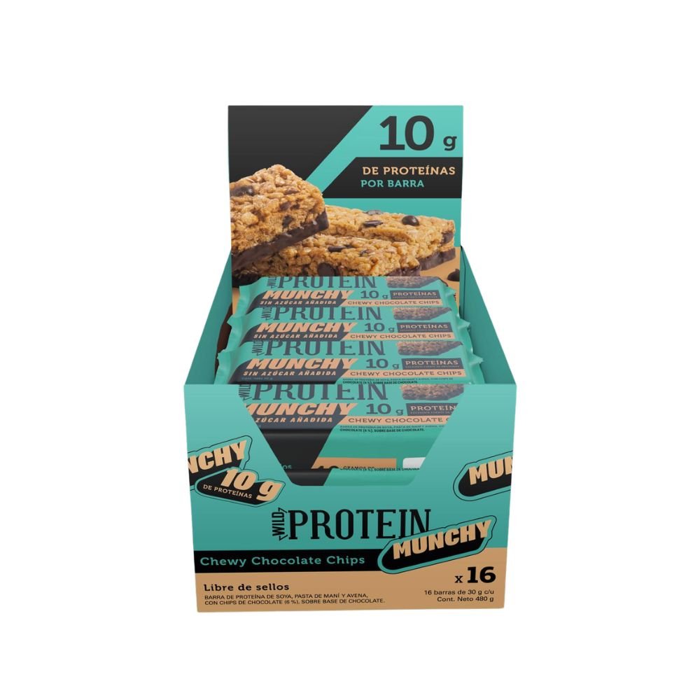 BARRA MUNCHY CHOC CHIPS WILD PROTEIN 12X16X30GR